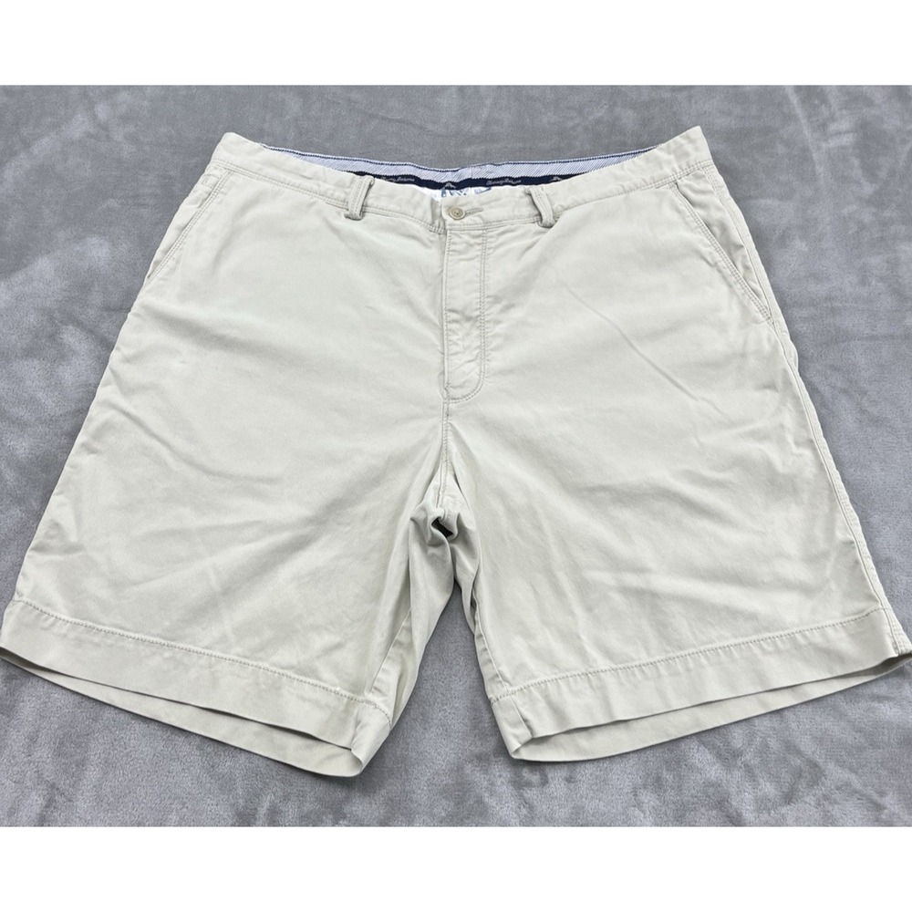 Tommy Bahama Short Men 38 Beige Flat Front Pockets Bermuda 9'' Inseam Preppy